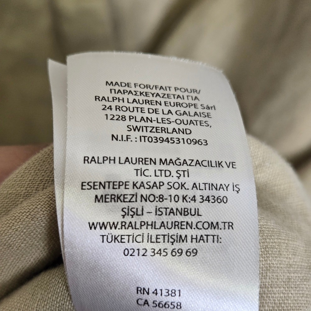 Lauren Ralph Lauren 100% Linen Short Sleeve Shirt Dress, Coastal Preppy, Tan, 6 - Picture 5 of 13